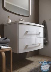 Тумба подвесная Aqwella Neringa 80 с раковиной Neringa 80 белый глянец