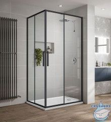 Душевое ограждение Vincea Slim-U 100x80 профиль черный, стекло прозрачное VSS-2SU8010CLB
