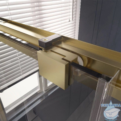 Душевое ограждение Veconi Premium Trento 140x80 профиль золото брашированное, стекло прозрачное PTC30-SP-14080-G-01-C4 (без поддона)