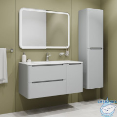 Тумба с умывальником, подвесная, 100 см, светло-серый, Edifice, IDDIS, EDI10L0i95K  подходит умыв. 0101000i28