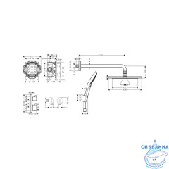 Душевая система Hansgrohe Croma 280 1 режим 27961670 (черный матовый)