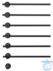 Полотенцесушитель электрический  Wonzon&Woghand Baden 56х79 WW-AL366-MB (с возможностью скрытого подключения, подключение универсальное) (черный матовый)