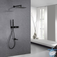 Душевая система Abber Rund AF8717B 300 1 режим (черный матовый)