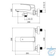 Смеситель для ванны Azario Conda AZ-K3011GR (графит)