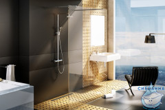 Душевое ограждение Ravak Walk In Free-120 v.200 bright alu