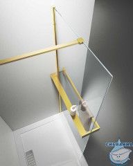 Walk-in Vincea Walk In HR 100 профиль брашированное золото, стекло прозрачное VSW-4HR100CLG