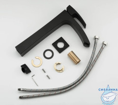 Смеситель для раковины Gappo G1007-16 (без донного клапана) (черный матовый)