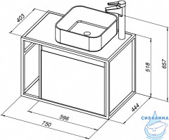 Тумба под раковину Aquanet Lite Loft 75 R 261653 дуб рошелье