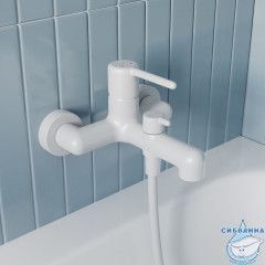 Смеситель для ванны, белый матовый, Эйгер (Aiger), IDDIS, AIGWT00i02WA