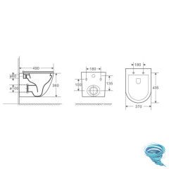 Унитаз подвесной безободковый Calypso CS46UQ-OKS с сиденьем Soft Close (микролифт)