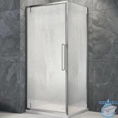 Душевое ограждение Veconi Rovigo 90x100 профиль хром, стекло дождь RV033R-90100-06-C7 (без поддона)