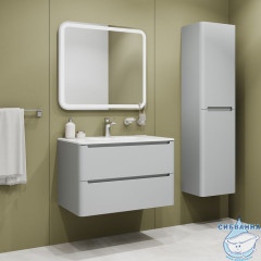 Тумба с умывальником, подвесная, 80 см, светло-серый, Edifice, IDDIS, EDI80L0i95K  подходит умыв. 0108000i28