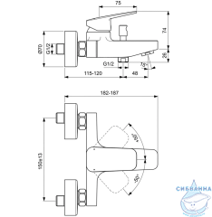 Смеситель для ванны Ideal Standard Ceraplan BD256AA (хром)