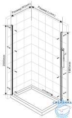 Душевое ограждение Vincea Экстра 100-110x90 профиль вороненая сталь, стекло прозрачное VSR-1E101190CLGM