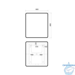 Зеркало Iddis Cloud 80 см, черный CLX80T0i98