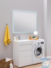 Тумба Aquanet Токио 68 236916 L белый глянец с раковиной Даллас 130