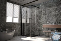 Душевое ограждение Veconi Premium Trento 80x80 профиль черный, стекло прозрачное PTC20-B-8080-01-C4 (без поддона)