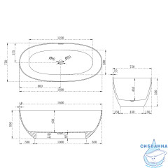 Ванна из искусственного камня ABBER Stein 160x75 AS9624-1.6
