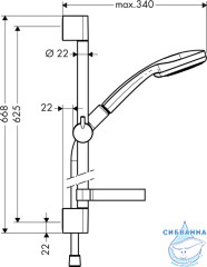 Душевой гарнитур Hansgrohe Croma 100 27717000