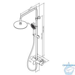 Душевая система Am.Pm X-Joy 230 1 режим F0785A422 (черный матовый)
