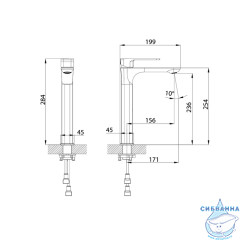 Смеситель для раковины Iddis Slide SLIBL01i01 (без донного клапана) (черный матовый)