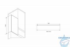Шторка для ванны ABBER Immer Offen 100х140 AG71100B профиль черный, стекло прозрачное
