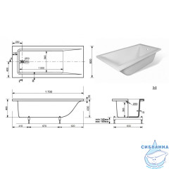Ванна из искусственного камня Calypso Sofia 170х80