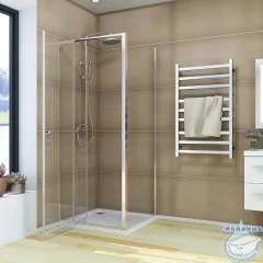 Душевое ограждение Veconi Ровиго 80x80 профиль хром, стекло прозракчное RV026-8080-01-C8 (без поддона)
