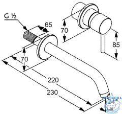 Смеситель для раковины встраиваемый Kludi Bozz 382450576