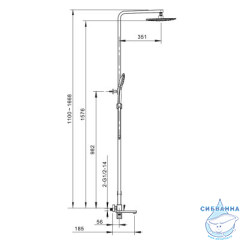 Душевая система Gappo G2417-9 260 1 режим (оружейная сталь)