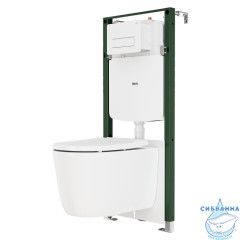 Комплект 3в1: подвесной унитаз, пневматическая инсталляция и клавиша смыва, Basic, IDDIS, BASSLPA3i73