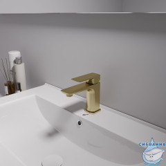 Смеситель для раковины Oliveeka D-Line OL-139003-BG (золото матовое)