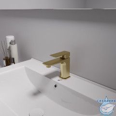 Смеситель для раковины Oliveeka D-Line OL-139003-BG (золото матовое)