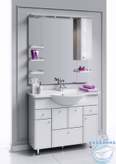 Тумба напольная Aqwella Барселона 105 белый глянец с раковиной Стиль 105