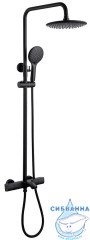 Душевая стойка ABBER Thermostat AF8516BL с термостатом и изливом, черный матовый