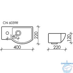 Раковина 40 см Ceramicanova Element CN6039R