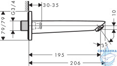Излив на ванну Hansgrohe Logis 71410000