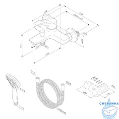 Смеситель для ванны Am.Pm X-Joy S F85B15000 с душевым гарнитуром (хром)