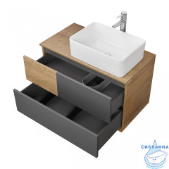 Тумба Акватон Терра 85 с раковиной Infinity  60 дуб кантри/антрацит