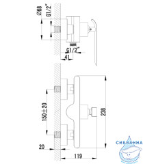 Смеситель для душа Lemark Melange LM4903CW с душевым гарнитуром
