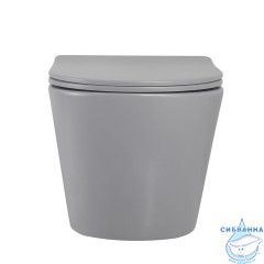 Унитаз подвесной безободковый Abber Bequem AC1102MG  с сиденьем Soft Close (микролифт) (серый матовый)