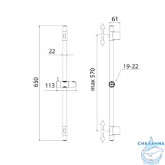 Стойка для душа, Simp, Milardo, SIM6500M17