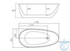 Ванна акриловая Calypso Toledo 170x80
