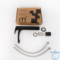 Смеситель для настольного  умывальника, черный матовый, Rora, Milardo, RORBL01M01