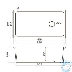 Кухонная мойка Omoikiri Tokara 88-U/I-WH Glossy Side белый