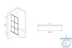 Шторка для ванны ABBER Immer Offen 80х140 AG72080B профиль черный, стекло прозрачное