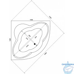 Акриловая ванна Bas Имейджен 139x139 с ножками