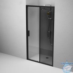 Дверь в нишу AM.PM Gem W90G-110-1-195BG 110 см профиль черный, стекло тонированное