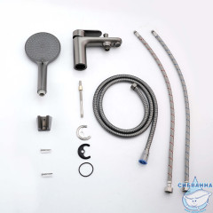 Смеситель для ванны на борт Aquatek Ника AQ1844BGM (оружейная сталь)