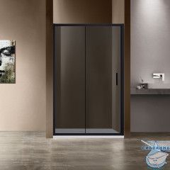 Дверь в нишу Vincea Garda 120 профиль черный, стекло тонированное		 VDS-1G120CGB